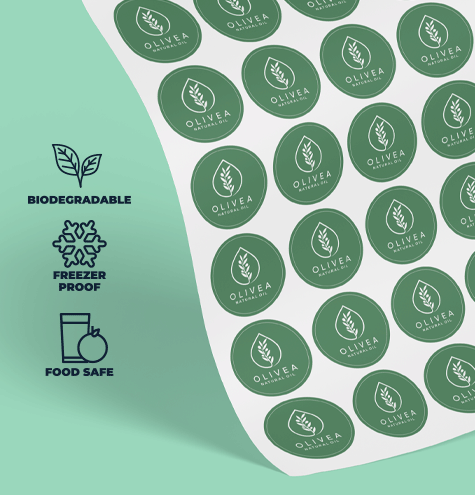 biodegradable labels on sheets