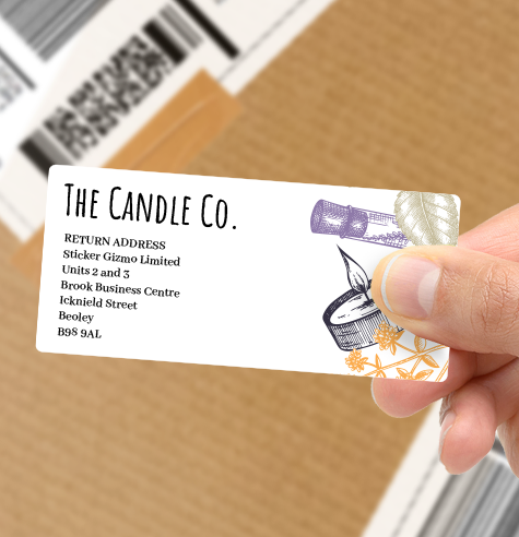 Custom address label for parcel.