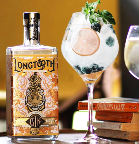 metallic gin label