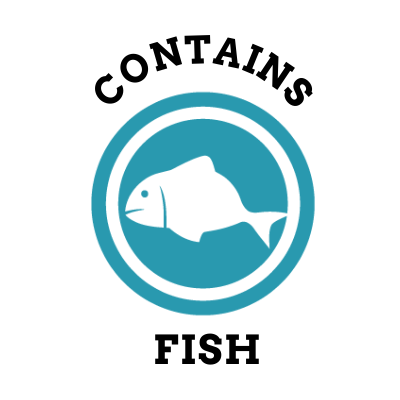 Allergen Label - Contains Fish | Sticker Gizmo