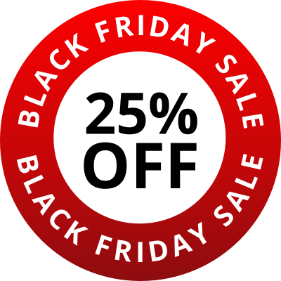 Black Friday - Red 25% Off - Sale Circle | Sticker Gizmo