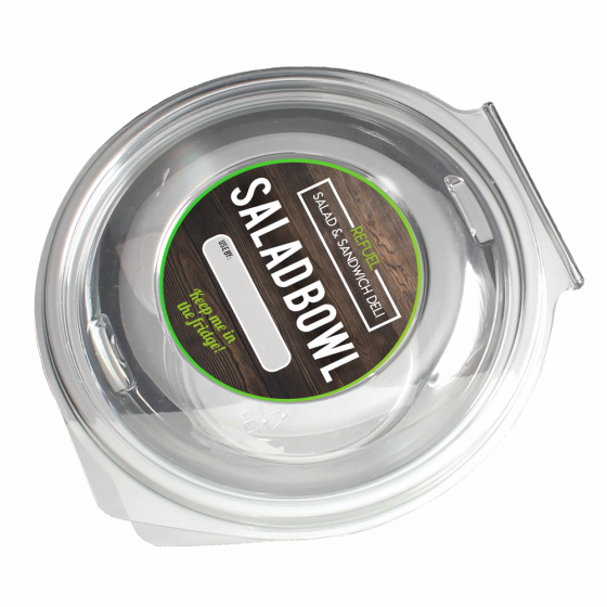 Salad Bowl Label - Wooden Design |Sticker Gizmo