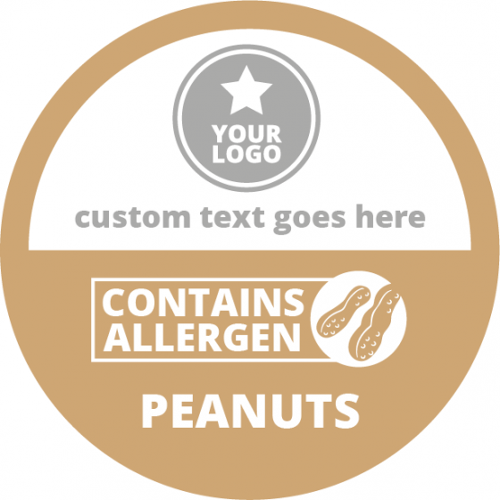 Allergen Labels Contains Peanuts 50mm Sticker Gizmo