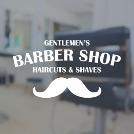 Barber Shop Window Sign - Moustache