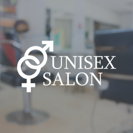 Barber Shop Window Sign - Unisex Salon Symbols