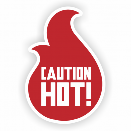 Caution Hot! Stickers