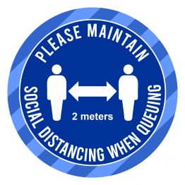 Social Distancing - When Queuing Blue