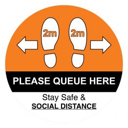 Social Distancing - When Queuing Orange