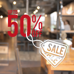 Up to 50% Off Sale Sticker