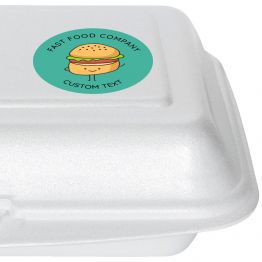 Fast Food Takeaway Label - Happy Burger
