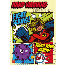 Handwashing Superwoman Poster