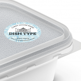 Indian Takeaway Label - Blue Floral Dish