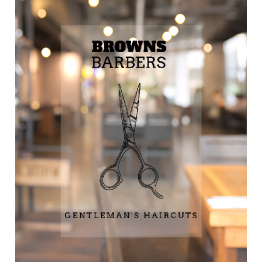 Barbers Scissors Window Decal