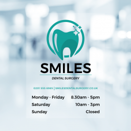 Dentist Opening Times Window Decal