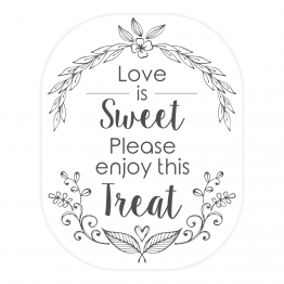 Love is Sweet Clear Stickers