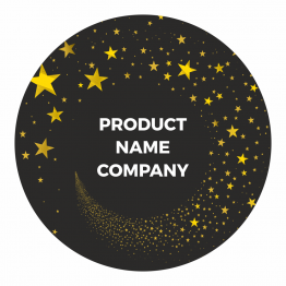 Product Label - Black/Gold Stars