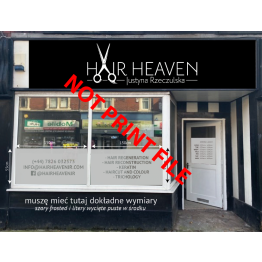 Hair Heaven - 1500mm x 900mm - Window grip with white ink