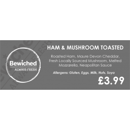 Bewiched - Vinyl Price Labels - Ham & Mushroom Toasted