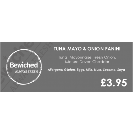 Bewiched - Vinyl Price Labels - Tuna Mayo & Onion Panini