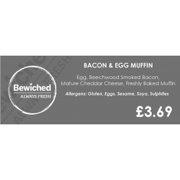 Bewiched - Vinyl Price Labels - Bacon & Egg Muffin