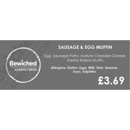 Bewiched - Vinyl Price Labels - Sausage & Egg Muffin