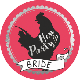 Hen Party Pink Banner Sticker Design