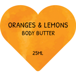 Beauty Product Heart  Shaped Labels - Oranges & Lemons