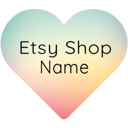 Heart Shaped Etsy Brand Stickers - Pastel Design