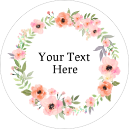 Beauty Product Label - Clear Floral Wreath Design