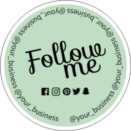 Follow Me Social Media Sticker Design