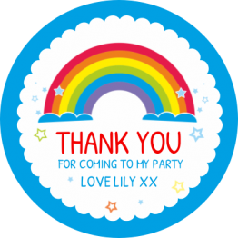 Thank You Birthday Stickers - Rainbow Design