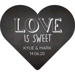 Love is Sweet Chalkboard Wedding Favour Stickers