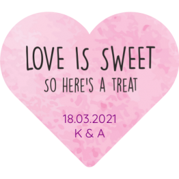 Love is Sweet Pink Wedding Sweet Bag Stickers