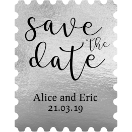 Silver Save the Date Stamps