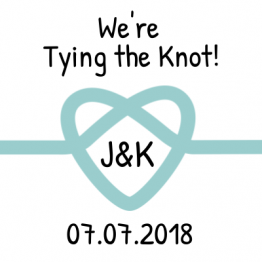 We're Tying the Knot! Save the Date Teal Sticker Design