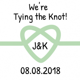 We're Tying the Knot! Save the Date Mint Sticker Design