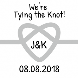 We're Tying the Knot! Save the Date Grey Sticker Design