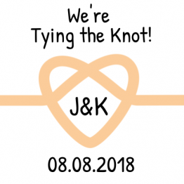 We're Tying the Knot! Save the Date Peach Sticker Design