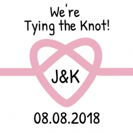 We're Tying the Knot! Save the Date Pink Sticker Design