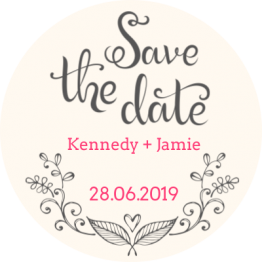 Save the date Floral Sticker Design