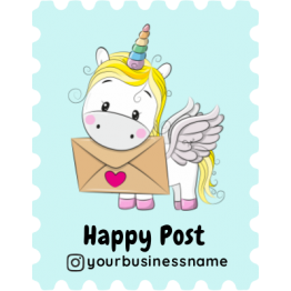 Happy Post Unicorn Envelope Labels