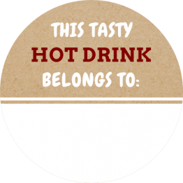 Tasty Hot Drink Label Sticker