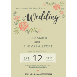 Wedding Invitation - Botanical Design